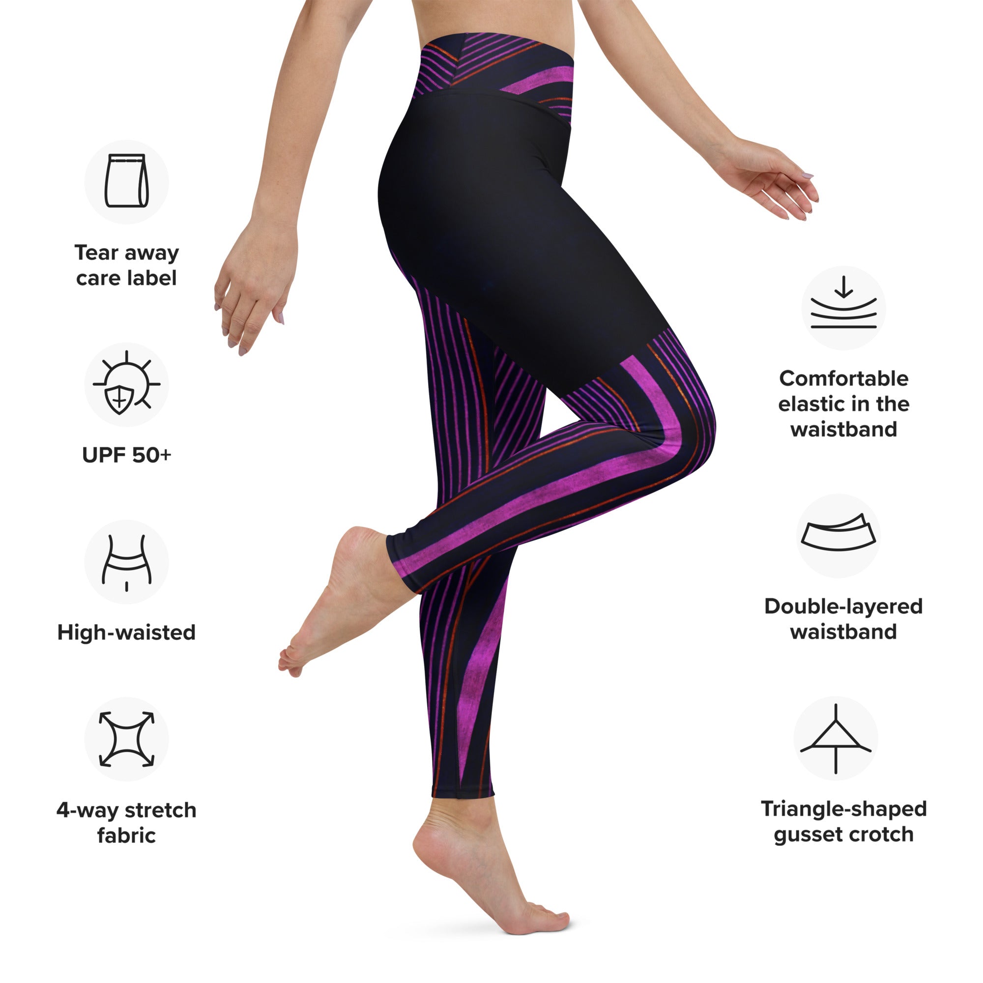 Dance Leggings. Yoga Pants. Gym or Workout High Waist Leggings. "Peppermint" Streetwear by WickedYo.